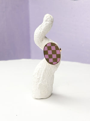 Checkerboard Ring Oval