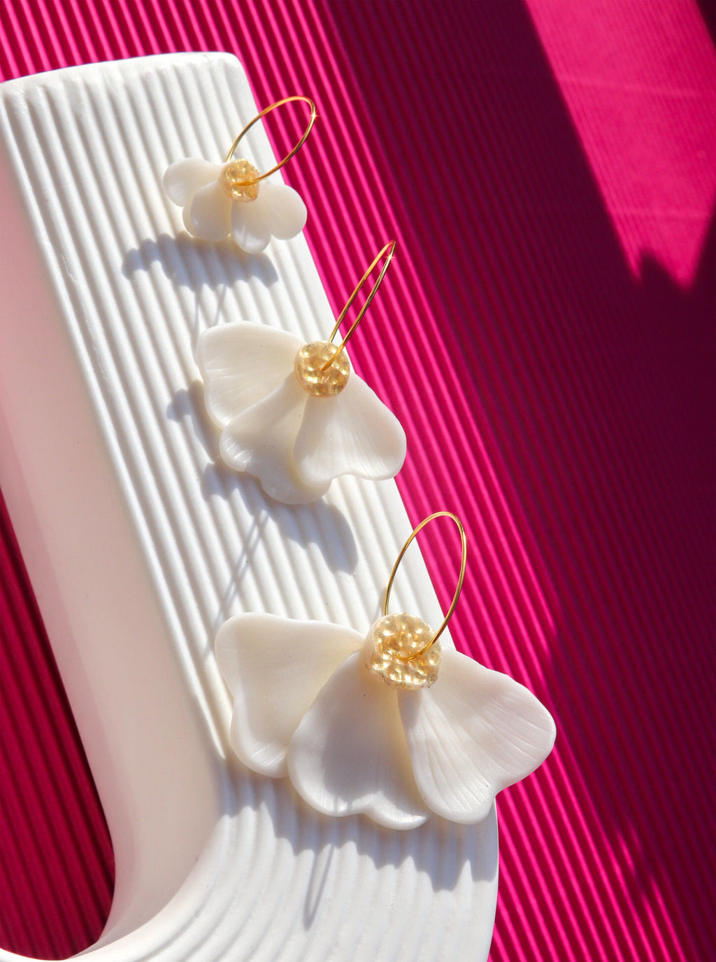 Petal Hoops in White