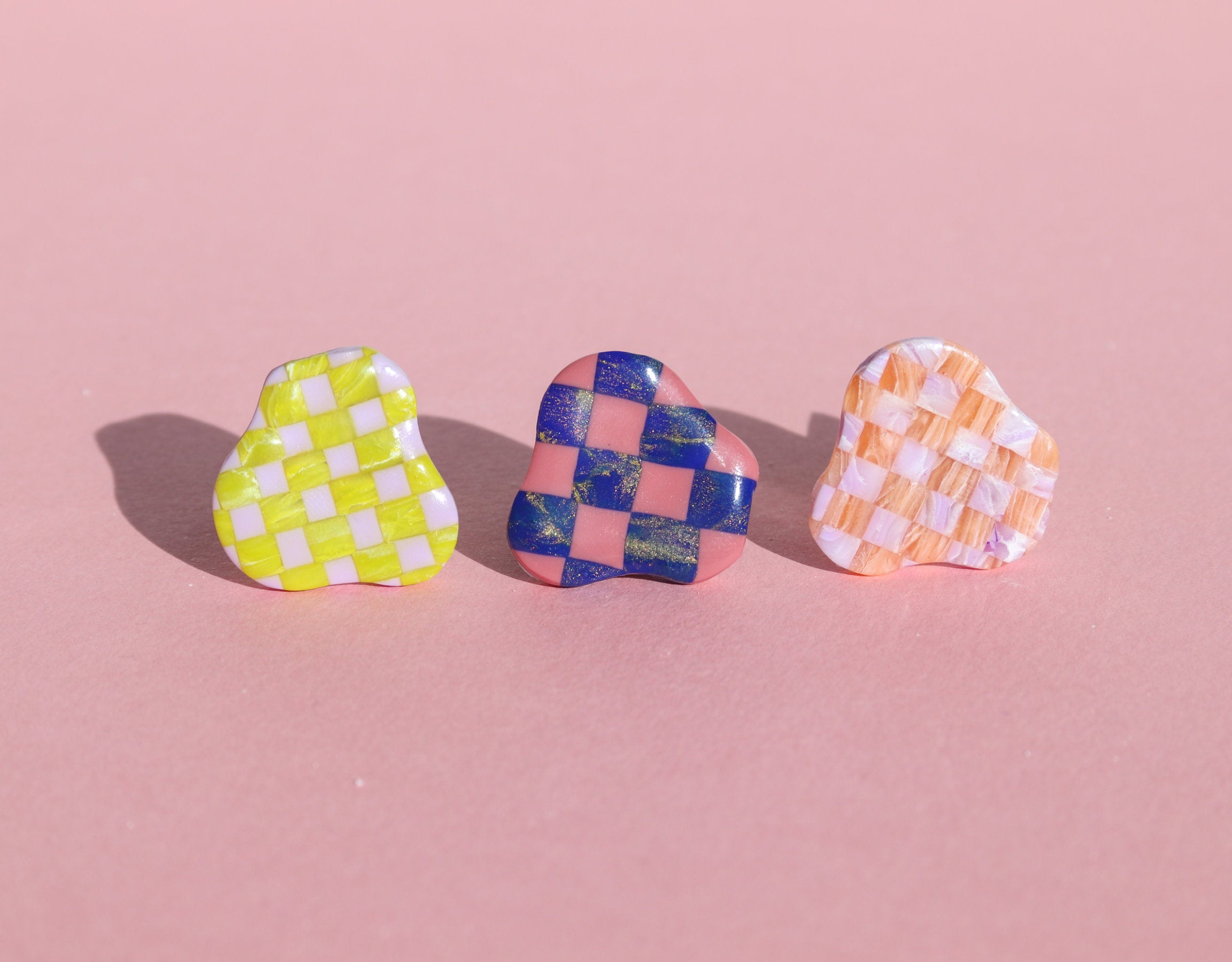 Checkered Blob Ring